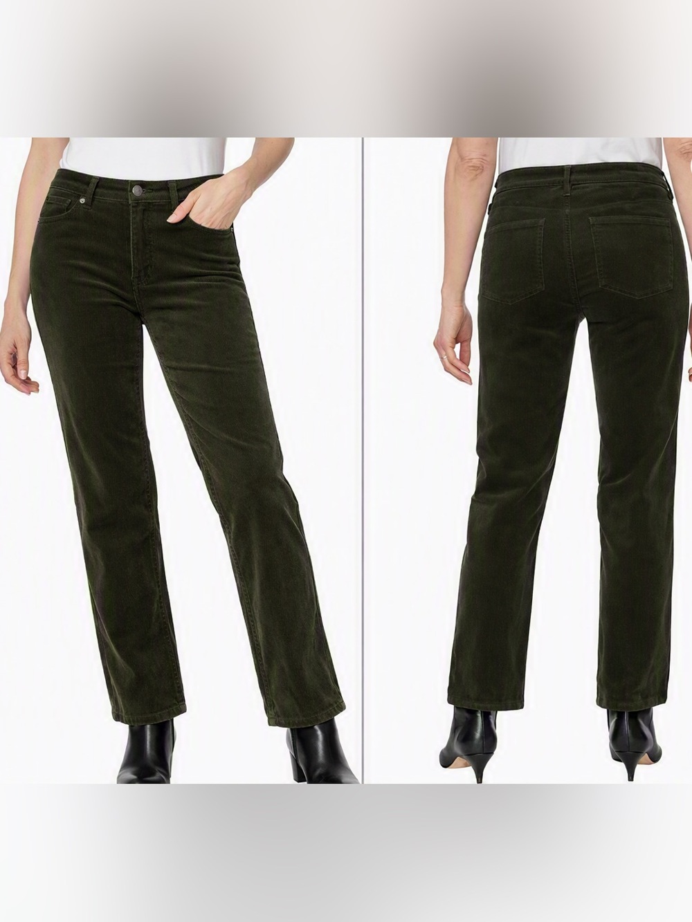 Buffalo David Bitton Rosemary Green Straight Leg Corduroy Pants Womens 8 NWT